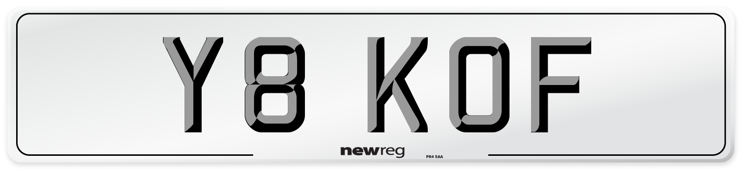 Y8 KOF Number Plate from New Reg